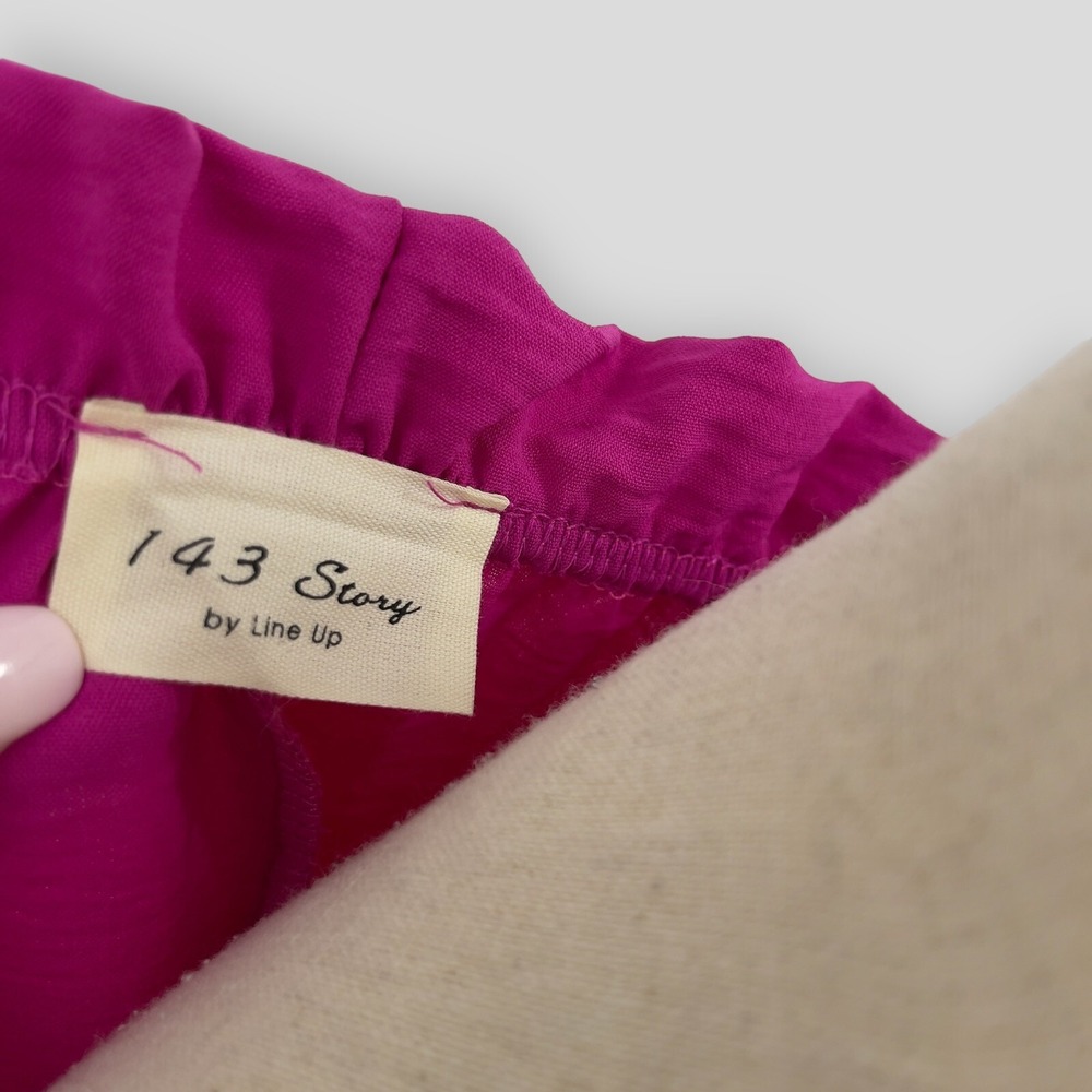 143 Story Line Up Blouse Womens Barbiecore Bell Sleeve Off Shoulder Top Pink M - Picture 7 of 8
